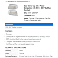 thumbnail image 2 of Door Mirror Cap Set 2 Piece - Compatible with 2015 - 2017 Cadillac Escalade 2016, 2 of 2