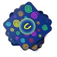 thumbnail image 2 of Carolines Treasures CJ1011-FC-Parent Set of 4 Monogram - Blue Swirls Foam Coasters Initial  multicolor, 2 of 3