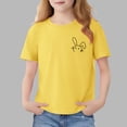 thumbnail image 2 of Piuwrlz Short Shirts Sleeve Kids Girls Graphic T-Shirts Crew Neck Pullover Yellow Size 5-6 Years, 2 of 7