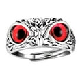 thumbnail image 7 of Jiaroswwei Adjustable Owl Ring with Big Eyes Ultralight Simple Style Finger Band Women Men Engagement Wedding Ring Jewelry Gift, 7 of 7