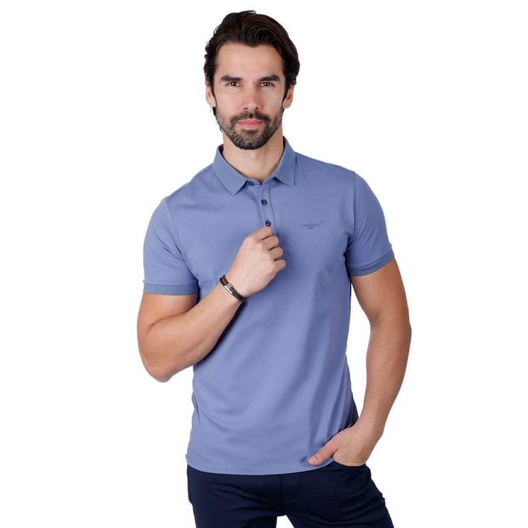 Barabas Men's Solid Color Premium Short Sleeve Logo polo