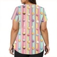 thumbnail image 5 of Fabrcox S-5XL Bunny Egg Hunt Print Holiday Scrubs Tops V Neck Short Sleeve Easter Nurse Working Uniforms with Pocket, 5 of 6