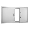 thumbnail image 4 of VEVOR BBQ Access Door, 34W x 19H Inch Double Outdoor Kitchen Door, Stainless Steel Flush Mount Door, Wall Vertical Door with Handles, for BBQ Island, Grilling Station, Outside Cabinet, 4 of 9