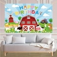 thumbnail image 4 of Farm Theme Pretty Birthday Backdrop Red Barn Birthday Party Banner Farm Party Decorations for Kids' Birthday Farm Animal Happy Birthday Party Supplies Photo Shoot Props, 4 of 4