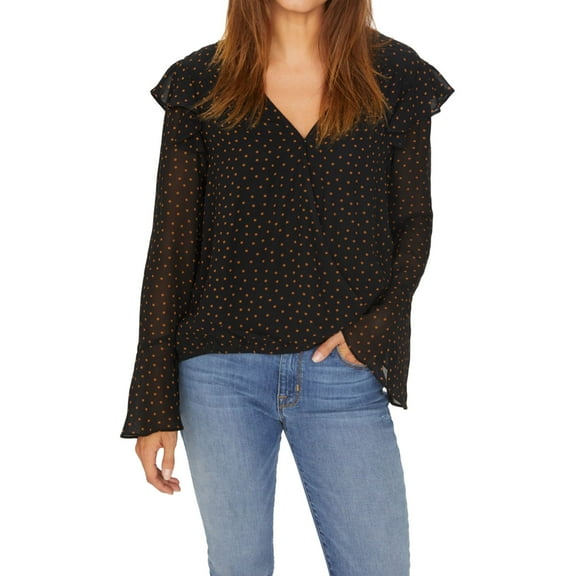 Sanctuary Clothing Womens Cori Pullover Blouse, Black, X-Small