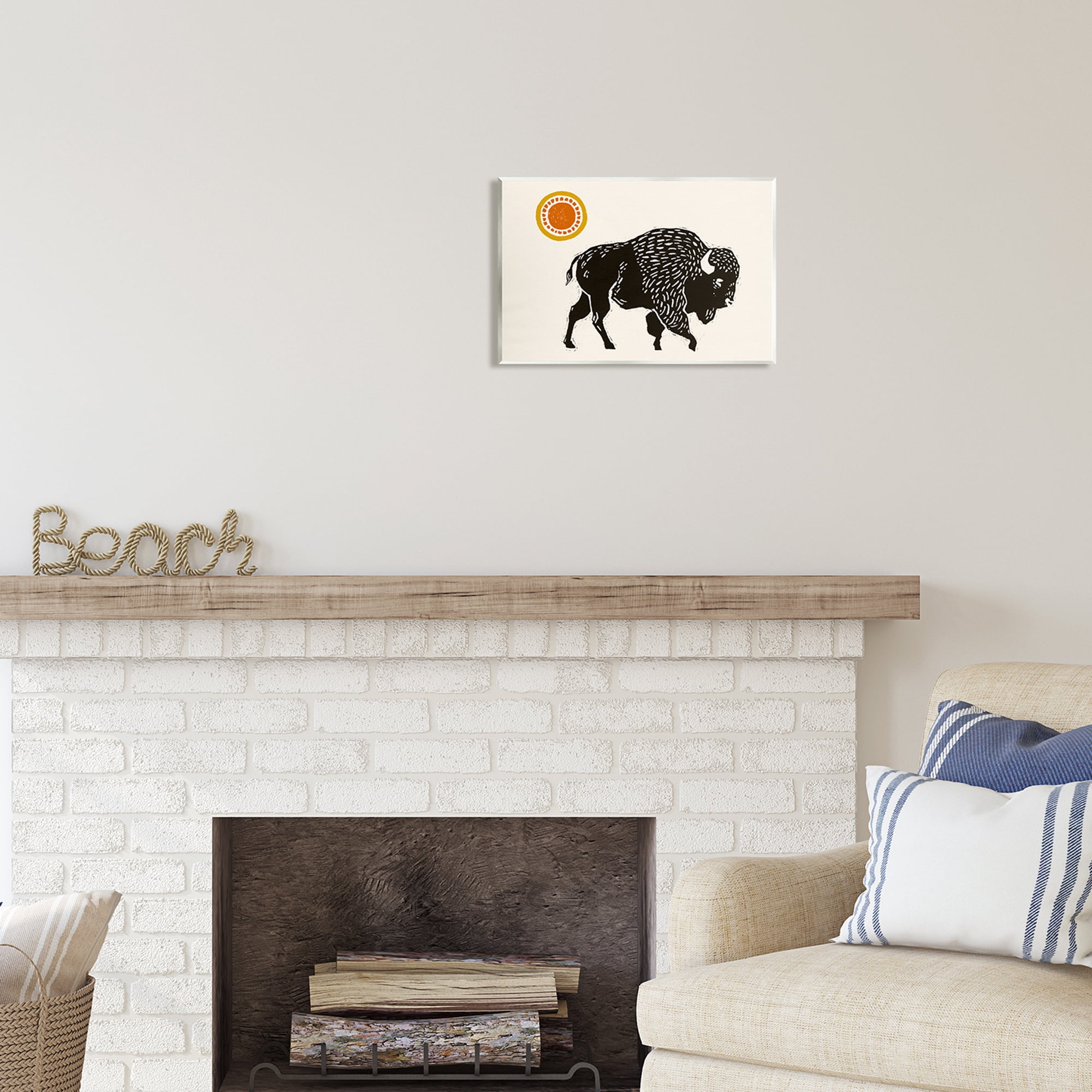 Stupell Industries Southwestern Bison Portrait Animals & Insects Painting Unframed Art Print Wall Art, 15 x 10