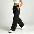 thumbnail image 3 of Nfurl Women's Barrel Sweatpants Drawstring Elastic Waist Wide Leg Baggy Sweatpant with Pockets Fall Winter Trendy Casual Going Out Sweat Pants Trousers Black,S, 3 of 9