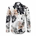 thumbnail image 1 of Camisa de hombre Primavera/Verano Estampado abstracto 3D Camisa de manga larga con solapa y botones Camisa informal de negocios serie Tiki, 1 of 6