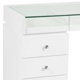 thumbnail image 2 of Impressions Vanity SlayStation Bella Makeup Vanity Table with Drawers and Clear Glass Top (White), 2 of 4