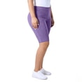 thumbnail image 3 of DORKASM Women's Plus Size Ribbed Biker Shorts Stretch Short Leggings Elastic Waist Casual Ladies Pull On Capris L-5XL Purple 3XL, 3 of 5