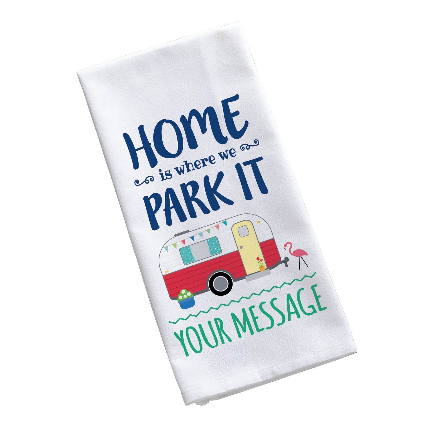 Where We Park It Personalized Kitchen Tea Towel