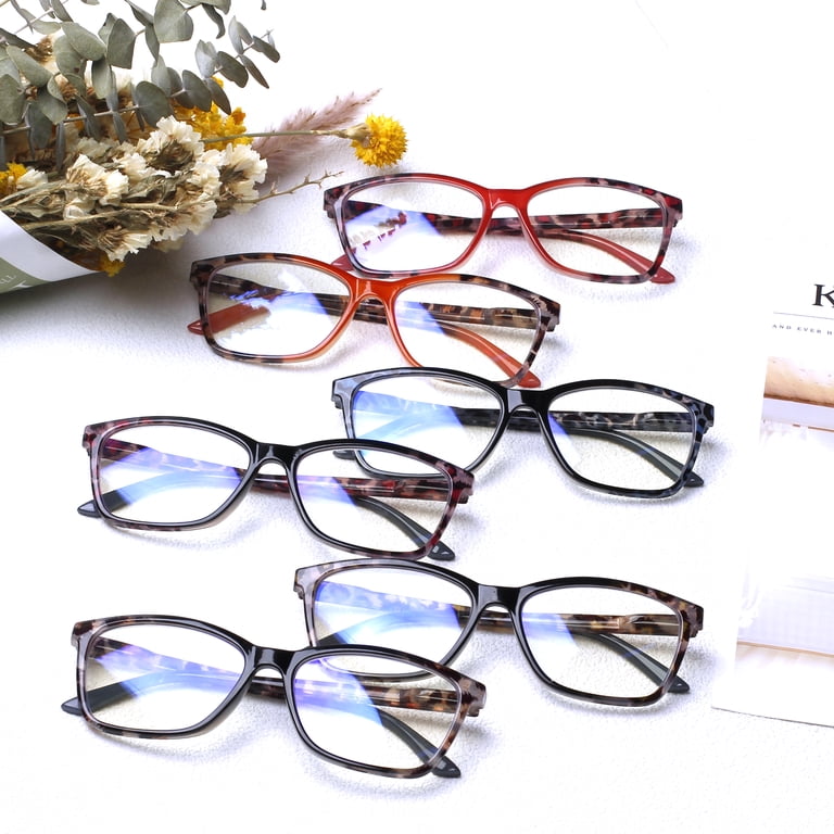SUNVOES 6 Pack Reading Glasses for Women Blue Light Blocking