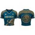 thumbnail image 3 of 2026 New Mexico Soccer Jersey Womens Mexico National Team Graphic Style, Mexican Jersey Soccer T-Shirt, V-Neck Short Sleeve Sport Tee for Travel and Everyday Wearing for Adult, 3 of 9