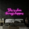 thumbnail image 4 of This Is Where The Magic Happens Neon Sign, Custom Motivation Neon Led Light Wall Art, Restaurant Bar Party Decor, Bedroom Aesthetic Decor, 4 of 5
