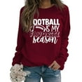 thumbnail image 3 of JYLPZYR Oversize Tshirt Women Women Football Is My Favorite Season Sweatshirt Long Sleeve Game Day Sweatshirt Oversized Tees(Wine Red,XXXL), 3 of 4