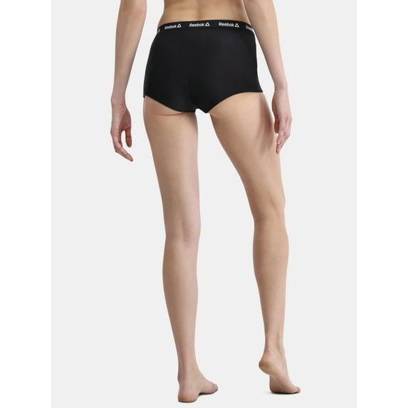 Reebok Women's Logo Waistband Swim Boyshorts with UPF 50+, Sizes XS-XXL