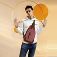 thumbnail image 2 of KL928 Canvas Crossbody Sling Bag Shoulder Backpack Casual Rucksack for Men Women Gift (Rust Red), 2 of 7