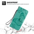 thumbnail image 5 of OnePlus Nord N200 5G Wallet Case, Dteck Embossed Butterfly PU Leather Magnetic Folio Flip Wallet Case Built-in Card Holder with Wrist Strap Stand Cover For OnePlus Nord N200 5G 2021,Green, 5 of 5