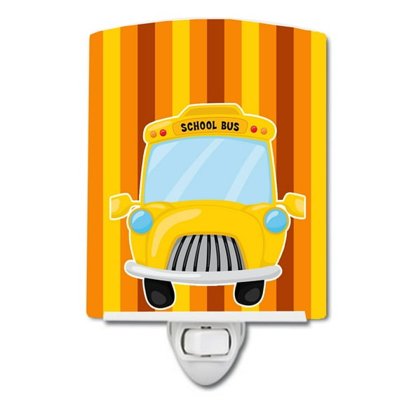 Caroline's Treasures BB8868CNL Back to School Bus Ceramic Night Light, 6x4x3", multicolor
