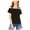 Black - black, variant on bar III Womens Solid Cold Shoulder Blouse, Off-White, XX-Small