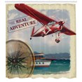 thumbnail image 3 of Ambesonne Adventure Shower Curtain, Coastline Red Plane, 69"Wx75"L, Multicolor, 3 of 3