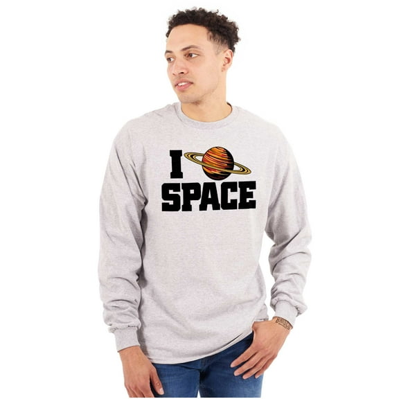 Saturn Love I Heart Outer Space Long Sleeve TShirt Men Women Brisco Brands S