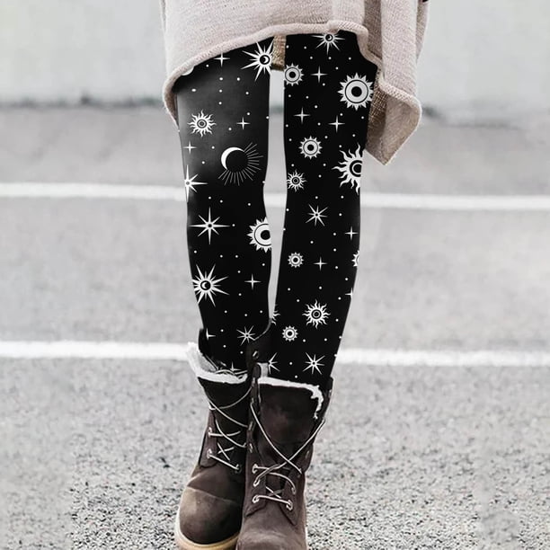 MKLEKYY Leggings deportivos para mujer, leggings para entrenamiento, pantalones con estampado navideño de bloques de color, leggings suaves y elásticos