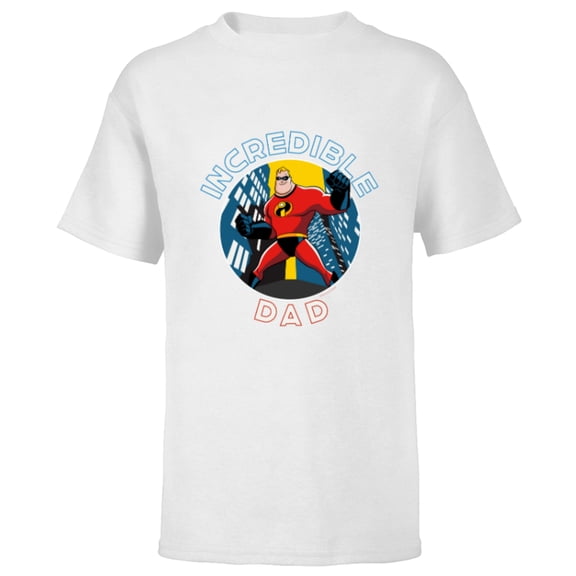Disney and Pixar’s The Incredibles Mr. Incredible Dad - Short Sleeve T-Shirt for Kids - Customized-White