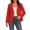Red, variant on Crgrtght Women Collarless Blazer Casual Business Work Slim Jacket V Neck Open Front Long Sleeve Solid Fashion Office Blazer Top, Black XXL