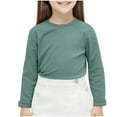 thumbnail image 3 of Loopsun Toddler Thermal Shirts, Children's Casual Comfortable Warm Solid Long Sleeve Pullover Base Shirt Top Green,12-14 Years, 3 of 5