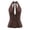 Brown-ZBKSl, variant on Womens Halter Tie Back Ruched Crop Top Slim Fit Summer Sleeveless Vest M