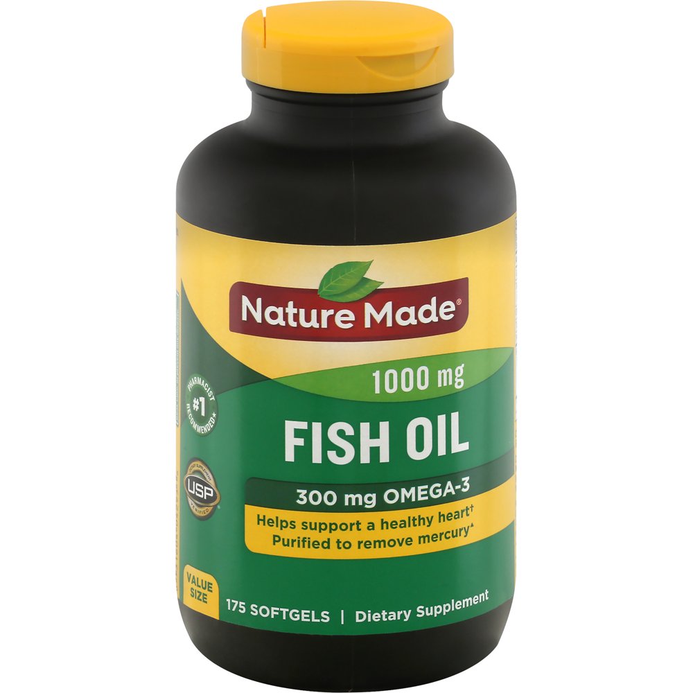 NATURE MADE Fish Oil, 1200 mg, Softgels, Value Size, 175.0 CT Walmart