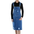 thumbnail image 1 of Junior Womens Distressed Denim Adjustable Strap Overall Dress, 1 of 5