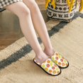 thumbnail image 6 of KLL Lemon Orange Slippers for Women Men House Slip on Indoor Outdoor Bedroom Furry Fleece Lined Ladies Comfy Anti-Skid Rubber Hard Sole-Medium, 6 of 8