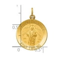 thumbnail image 2 of 14k Yellow Gold Solid Polished Satin Small Round St. Jude Thaddeus Medal Pendant Necklace 25x18mm Wide Pendant for Women, 2 of 2