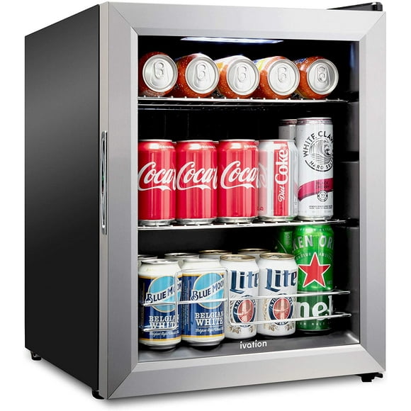 Ivation Beverage Refrigerator Ultra Cool Mini Drink Fridge Beer, Juice Cooler for Home & Office