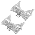 thumbnail image 3 of 1 par de zapatos Bowknot Decoración de la aleación Adorno de zapatos Decoración de zapatos de diamantes de imitación (Plata), 3 of 6