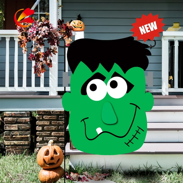 Drapeau de Jardin Halloween Décoration Extérieure Polyester Solaire 30x45cm Designs Effrayants Double Face