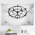 thumbnail image 1 of Geometry Tapestry, Simplistic of Life Vortex Motion with Spheres Print, Fabric Wall Hanging Decor for Bedroom Living Room Dorm, 2 Sizes, Black Grey White, by Ambesonne, 1 of 1