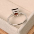 thumbnail image 2 of garnet ring, sterling silver, garnet ring, natural garnet ring, square garnet ring, 2 of 2