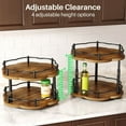 thumbnail image 6 of Spice Rack Organization for Cabinet - 2 Tier Adjustable Height Lazy Turntable Spice Organizer for Kitchen Countertop & Pantry, Wood 10 Inch Seasoning Storage, Black, 6 of 6