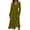 Army Green, variant on Women's Autumn Winter Casual V-Neck Long Sleeve Solid Color Long Dress, Fuchsia, Size M