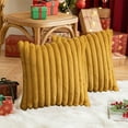 thumbnail image 5 of 18 x 18 Inch Christmas Pillow Covers,Faux Fur Plush Throw Pillow Covers,Soft Striped Decorative Couch Pillow Covers for Couch Christmas Decorations, 5 of 6
