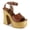 Brown, variant on YDN Women's Open Toe Platform Sandals Wooden Block High Heels with Adjustable Ankle Buckle Strap Daily Casual Outfit Party Shoes Size 7 Brown