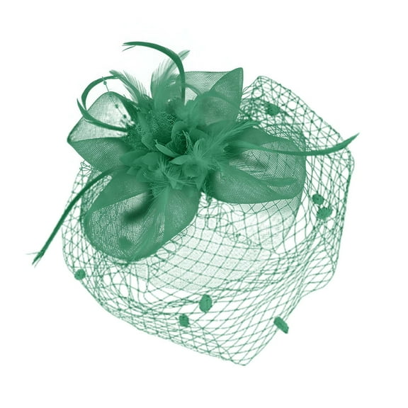 Ediodpoh Fascinator Hat for Day Elegant Wedding Headpiece for Bride and Performance Accessories Green