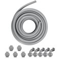 thumbnail image 1 of KFFKFF 1-Inch Versatile Electrical Duct, 100 ft, PVC Waterproof Non-Metallic Duct with 5 Straight and 5 90-Degree Duct Connector Attachments, Suitable for Air Conditioning Motor Controller Pump, IP65, 1 of 9
