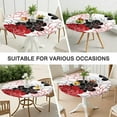 thumbnail image 7 of Lightweight Elastic Round Tablecloth with Subtle Floral Design, Water-Resistant and Washable Polyester, Ideal for Spring, Fits 44-52 Inch Table, 7 of 7