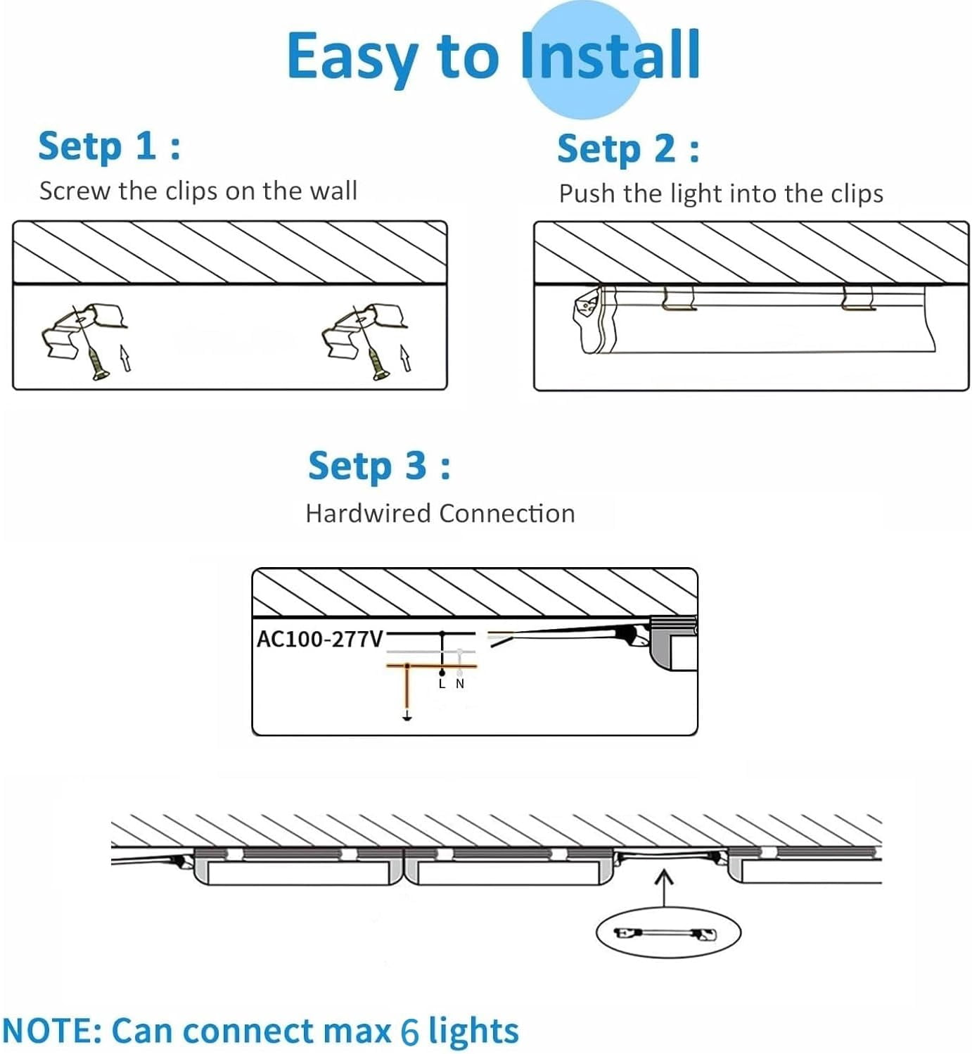 JESLED T8 4FT LED Shop Light Fixture Linkable, High Output 42W 5460LM 6000K, V-Shape T8 LED Tube Lights for Garage 4 Pack