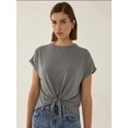 thumbnail image 3 of Basic Crew Neck Cropped T-Shirt, 3 of 6