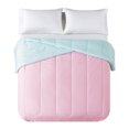 thumbnail image 4 of Mainstays Reversible Microfiber Comforter, Pink/Teal, Full/Queen, Adult, Unisex, 4 of 8